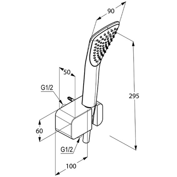 Душевой гарнитур для ванны KLUDI FIZZ  хром ()6767005-00)