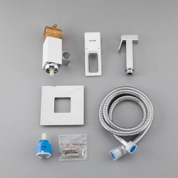 Смеситель с гигиеническим душем 35к G7217-8 GAPPO встраиваемый, БЕЛЫЙ-ХРОМ - G7217-8 