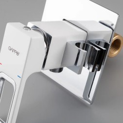 Смеситель с гигиеническим душем 35к G7217-8 GAPPO встраиваемый, БЕЛЫЙ-ХРОМ - G7217-8 