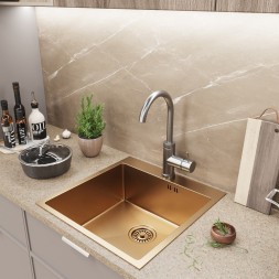 Мойка настол.монтаж 50х50 (3,0) вып 3 1/2 MIXLINE PRO 20см с сифоном (бронза) - 550549