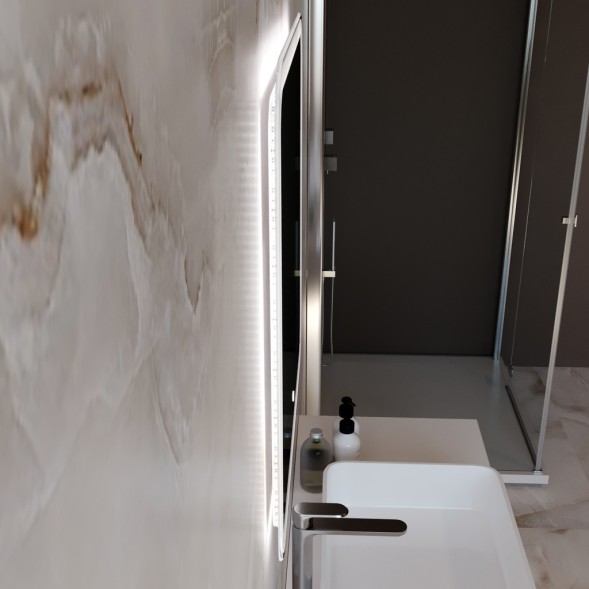 Зеркало MIXLINE &amp;quot;Стив-Лайт&amp;quot; 700*685 (ШВ) сенсорный выключатель, светодиодная подсветка - MLZ.Stiv-layt.7-6.1.2 