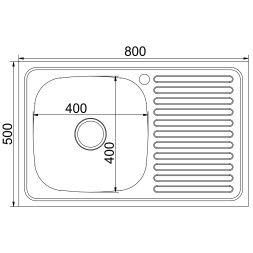 Мойка 80х50 (0,6) лев вып 3 1/2 MIXLINE 16см с сифоном ДЕКОР - 555232 