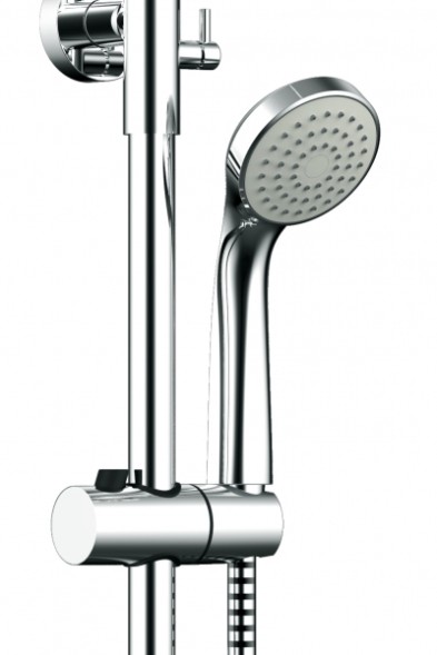 Душевая колонна Bravat ECO со смесителем для ванны, поворотный излив, хром (F6111147C-A-RUS)