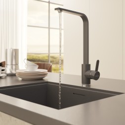 Смеситель для кухни 35к MIXLINE ML-GS14 (342) графит высок. излив - ML-GS14 (342) 