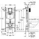 Система инсталляции для подвесного унитаза GROHE Solido в комплекте с белой накладной панелью смыва Even (38971000T+38966SH0T)