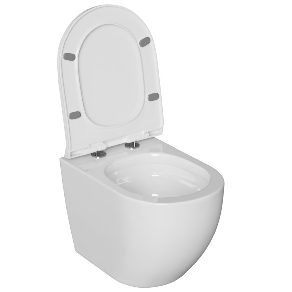 Унитаз подвесной безободковый WAVE TOR Tornado3.0, сид. полипр, м/л, быстр, БЕЛЫЙ глянец (XL) - 554650 