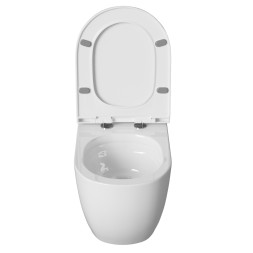 Унитаз подвесной безободковый WAVE TOR Tornado3.0, сид. полипр, м/л, быстр, БЕЛЫЙ глянец (XL) - 554650 