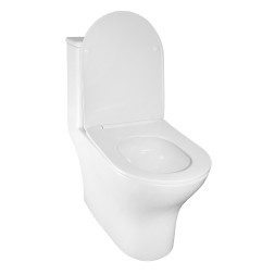 Унитаз-моноблок AZARIO Terni 670x350x760 слив "Торнадо", быстросъемное сиденье микролифт (AZ-8618T)