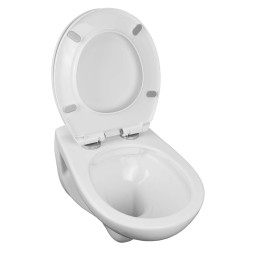 Унитаз подвесной Loranto Fredo 355х550х410 безободковый, с быстросъемным сиденьем микролифт (CS-WH8005)