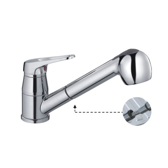 Смеситель для кухни душ 35к HB6013 HAIBA выдвижная лейка,с/отв  п/шпильку - HB6013 