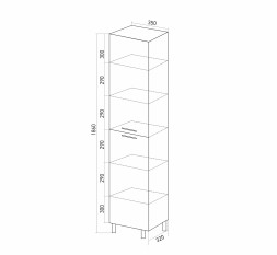 Пенал "Сура-35" универсальный (350*1860*320) ПВХ) - 539807