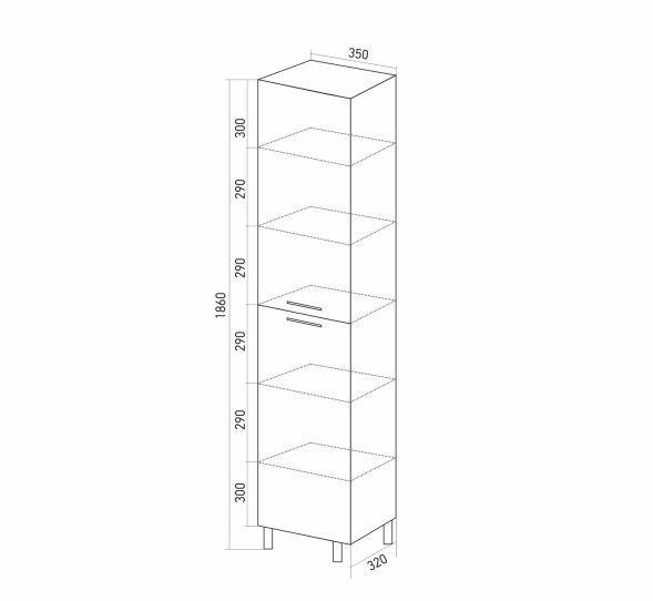 Пенал &amp;quot;Сура-35&amp;quot; универсальный (350*1860*320) ПВХ) - 539807 