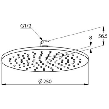 Верхний душ KLUDI A-QA DN 15, круглый ,черны матовый (6432587-00)