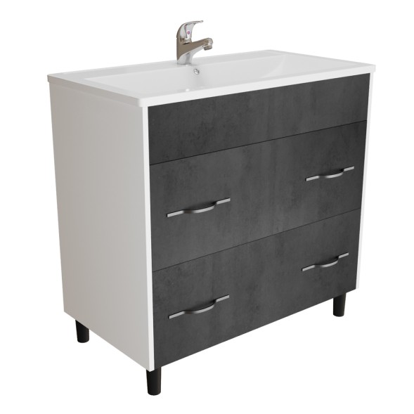 Тумба д/ванной &amp;quot;Сура-80&amp;quot;  под раковину МАРГО-80 (MIXLINE) (ПВХ) - 555077 