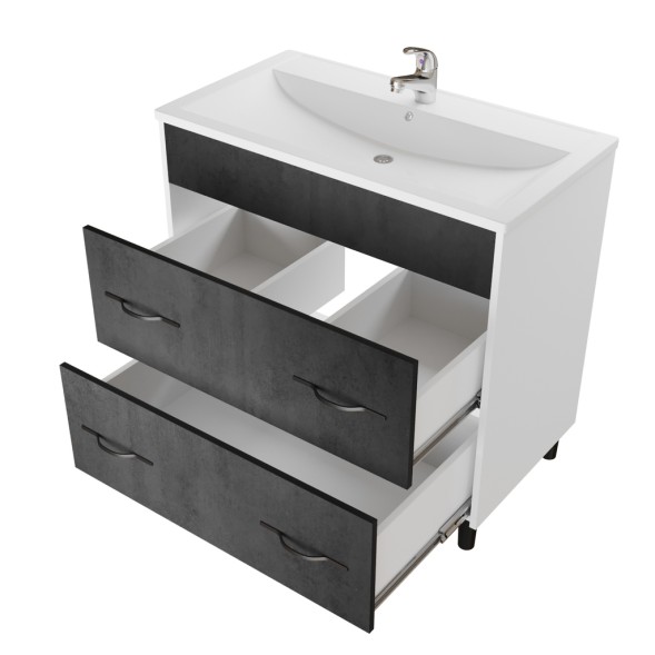 Тумба д/ванной &amp;quot;Сура-80&amp;quot;  под раковину МАРГО-80 (MIXLINE) (ПВХ) - 555077 