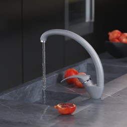 Смеситель для кухни 35к MIXLINE ML-GS02 (342) графит высок. излив - 00-00001896