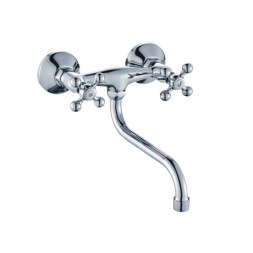 Смеситель для кухни настенный 1/2 кер HB4319 HAIBA Крест нижний излив - HB4319 