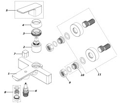 Смеситель для ванны AZARIO CADEO с коротким изливом, хром (AZ-15940501)