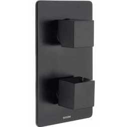 Термостат для душа Bossini  CUBE встраиваемый (внешняя часть), с девиаторм 1/2/3/4/5, цвет: черный матовый (Z00061.073)