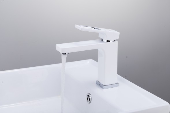 Смеситель для раковины 35к G1017 GAPPO литой, п/гайку, БЕЛЫЙ - G1017 