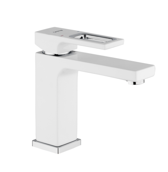 Смеситель для раковины 35к G1017 GAPPO литой, п/гайку, БЕЛЫЙ - G1017 