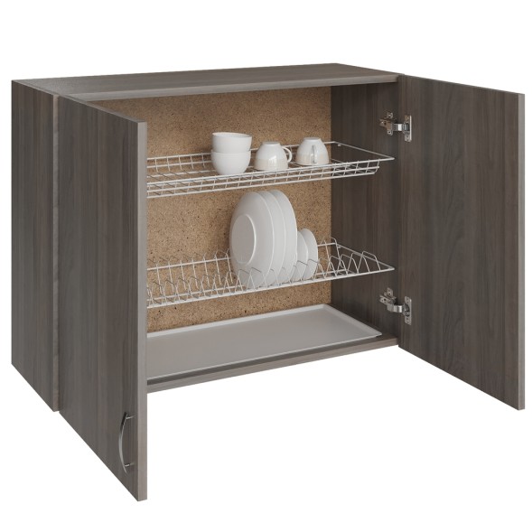 шкаф навесной кухонный с сушкой 80 шимо/ясень светлый - 540057 