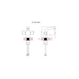 Смеситель для раковины 1/2 кер CN10866 CRON литой, ХРОМ - CN10866