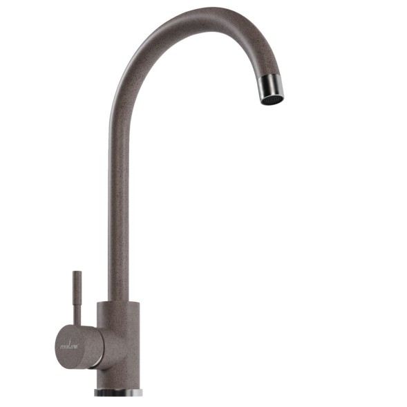 Смеситель для кухни 35к MIXLINE ML-GS15 (302) песочный высок. излив - ML-GS15 (302) 