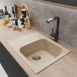 Мойка ML-GM18 КОМФОРТ с крылом, бежевая (328), 640*490*190мм - 00-00009390