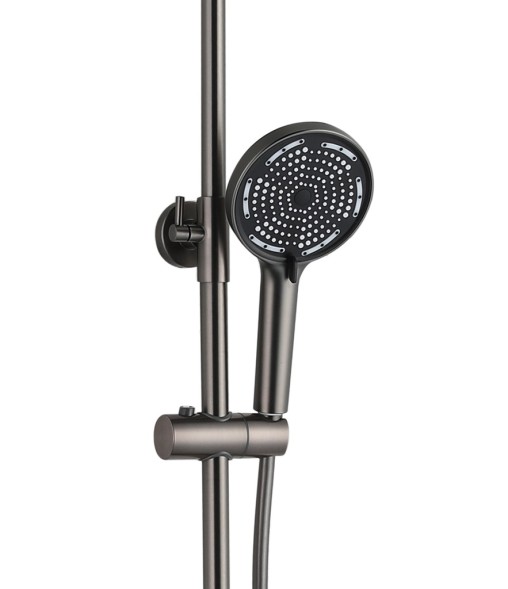 Душевая система 35к ПРОФСАН ПСМ-800-88GA клавиш.упр. лейка &amp;quot;Тропич. душ круг&amp;quot; + гигиен. лейка ГРАФИТ - PSM-800-88GA 