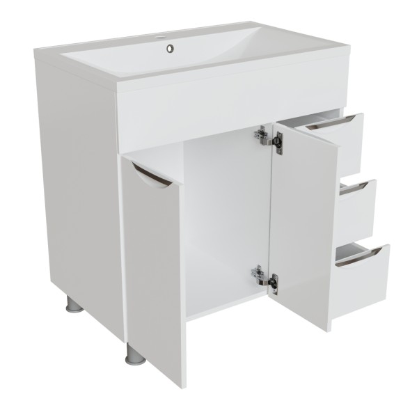 Тумба д/ванной &amp;quot;ЭТЬЕН-80&amp;quot; под раковину Нелли-80 (MIXLINE) (ПВХ) - 553899 