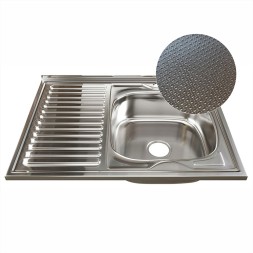 Мойка 80х60 (0,6) прав вып 3 1/2 MIXLINE 16см  с сифоном ДЕКОР - 555235 