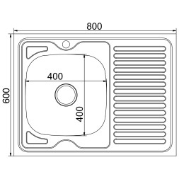 Мойка 80х60 (0,6) прав вып 3 1/2 MIXLINE 16см  с сифоном ДЕКОР - 555235 