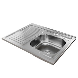 Мойка 80х60 (0,6) прав вып 3 1/2 MIXLINE 16см  с сифоном ДЕКОР - 555235 