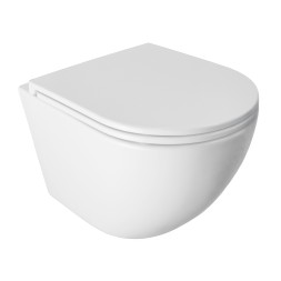 Унитаз подвесной Azario PRO (круглый) СКРЫТОЕ ТОРНАДО безободковый унитаз в комплекте с сидением микролифт скрытая система смыва  490*370*360 мм (PRO-0001 UQ3)