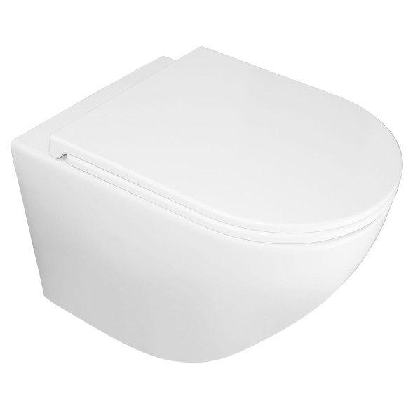 Унитаз подвесной Azario PRO (круглый) СКРЫТОЕ ТОРНАДО безободковый унитаз в комплекте с сидением микролифт скрытая система смыва  490*370*360 мм (PRO-0001 UQ3)