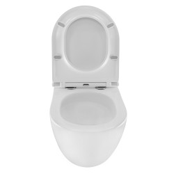 Унитаз подвесной Azario PRO (круглый) СКРЫТОЕ ТОРНАДО безободковый унитаз в комплекте с сидением микролифт скрытая система смыва  490*370*360 мм (PRO-0001 UQ3)