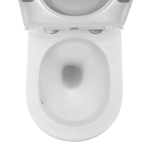 Унитаз подвесной Azario PRO (круглый) СКРЫТОЕ ТОРНАДО безободковый унитаз в комплекте с сидением микролифт скрытая система смыва  490*370*360 мм (PRO-0001 UQ3)