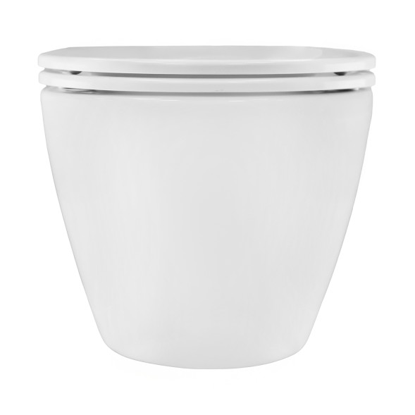 Унитаз подвесной Azario PRO (круглый) СКРЫТОЕ ТОРНАДО безободковый унитаз в комплекте с сидением микролифт скрытая система смыва  490*370*360 мм (PRO-0001 UQ3)