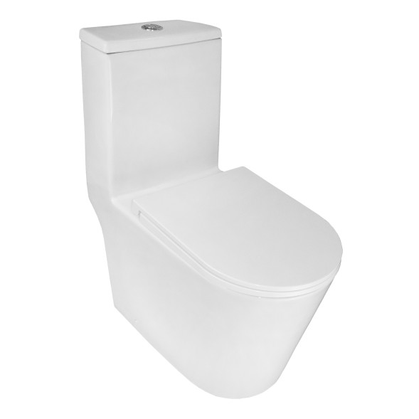 Унитаз-моноблок Azario Scala 360х690х790 безободковый, слив &amp;quot;Торнадо&amp;quot;, с быстросъемным сиденьем  микролифт (AZ-8101)