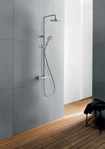 Душевая система KLUDI LOGO DUAL SHOWER SYSTEM со смесителем, хром (6808505-00)