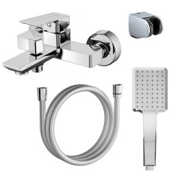 Смеситель для ванны и душа Azario HARDCORE с ручным душем, хром (AZ-VKM238277C)