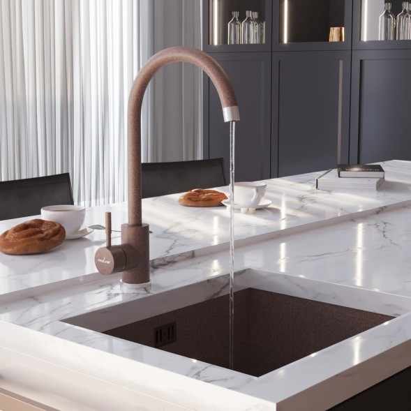 Смеситель для кухни 35к MIXLINE ML-GS15 (307) терракотовый высок. излив - ML-GS15 (307) 