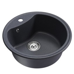 Мойкa ML-GM09 КОМФОРТ круглая, антрацит (343), 510 мм (глуб. чаши 190) - 00-00009285 