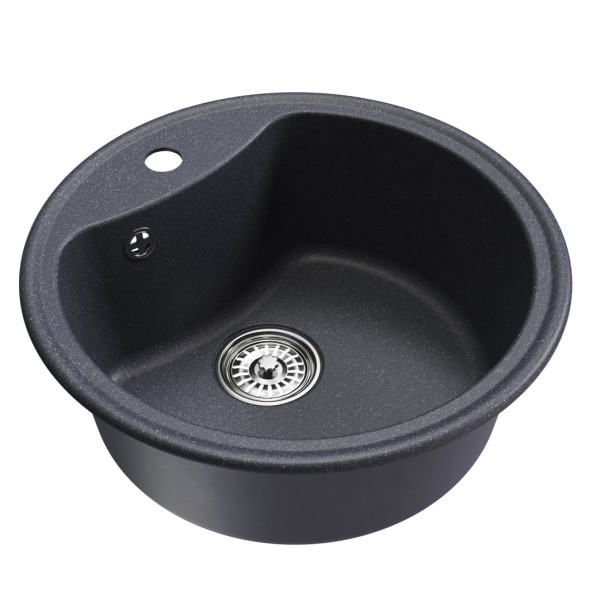 Мойкa ML-GM09 КОМФОРТ круглая, антрацит (343), 510 мм (глуб. чаши 190) - 00-00009285 