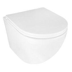 Унитаз подвесной Azario Gloria 360х490х360 безободковый, слив TORNADO, с быстросъемным сиденьем микролифт (AZ-2003Т)