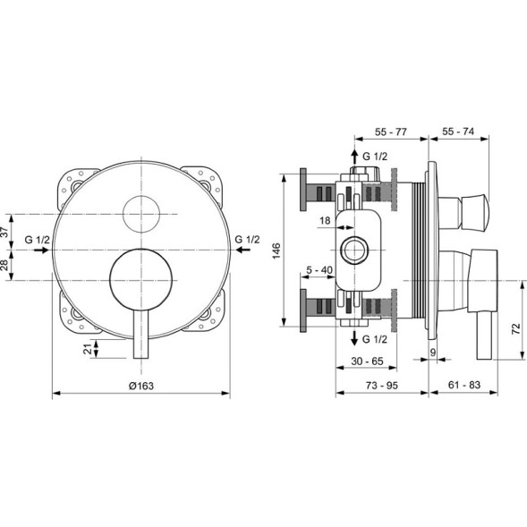 Душевая система Ideal Standard Ceraline черный матовый (BD193XG)
