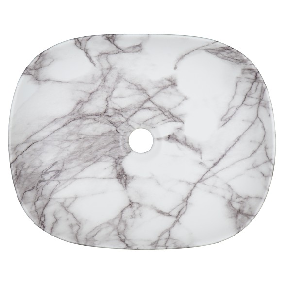 Раковина-чаша Azario 465x375x115 накладная, овальная, светлый мрамор (AZ-2185-M819)