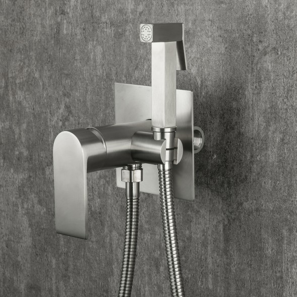 Смеситель с гигиенической лейкой 35к G7299-20 GAPPO нерж. сталь, встраиваемый, САТИН - G7299-20 