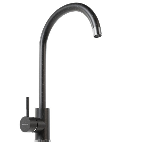 Смеситель для кухни 35к MIXLINE ML-GS15 (308) черный высок. излив - ML-GS15 (308) 
